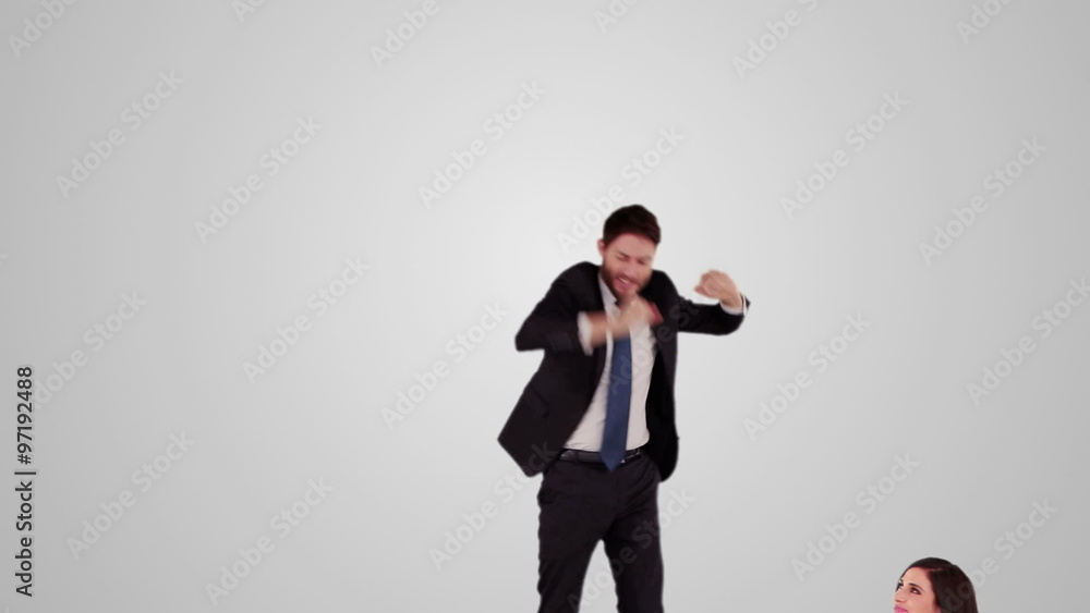Composite video of business people on podium Composite video of business people on podium