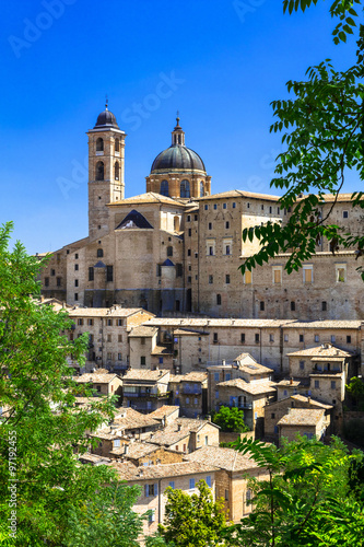 фотографія Landmarks of Italy. panoramic view of Urbino,Unesco site. Marche