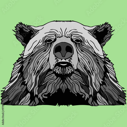 Grizzly Bear Mascot Head Vector Graphic