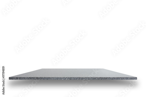 Empty top of natural stone shelves isolated on white background