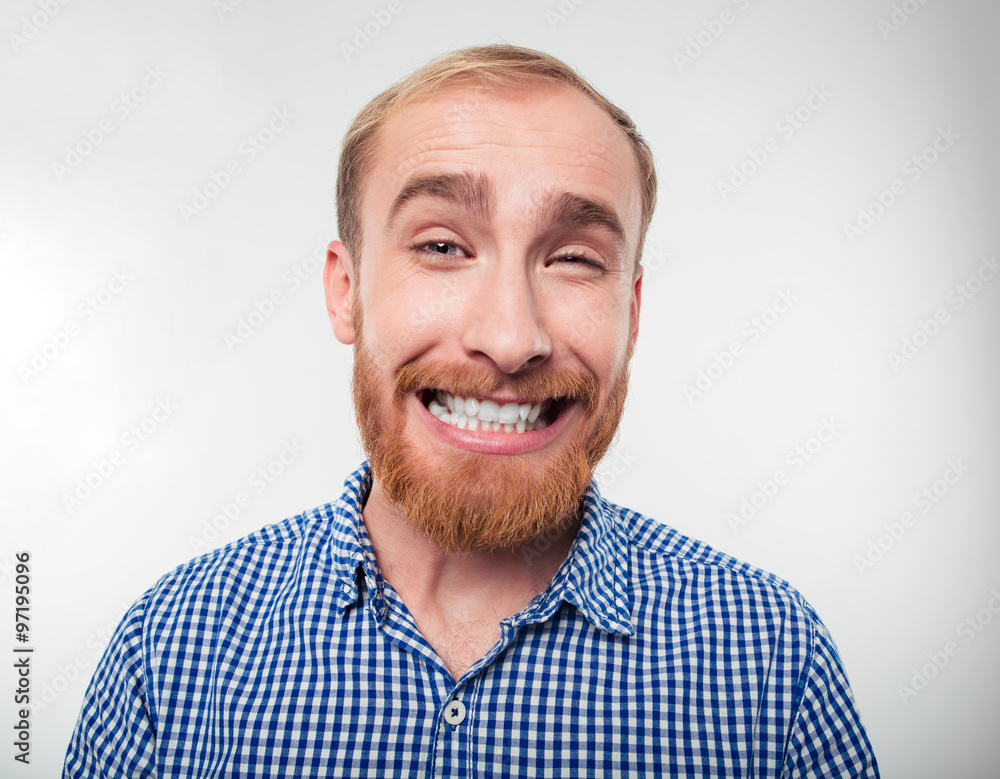 Portrait of a funny man smiling Portrait of a funny man smiling