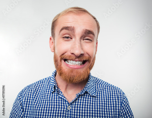Portrait of a funny man smiling