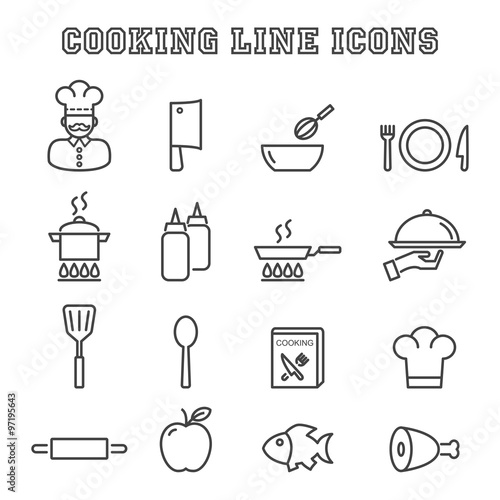 cooking line icons