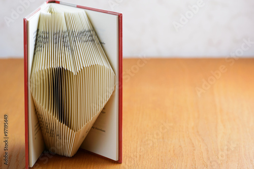 Book folding heart
