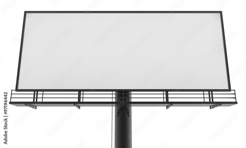 Blank billboard ready for new advertisement 3d render on white background Blank billboard ready for new advertisement 3d render on white background