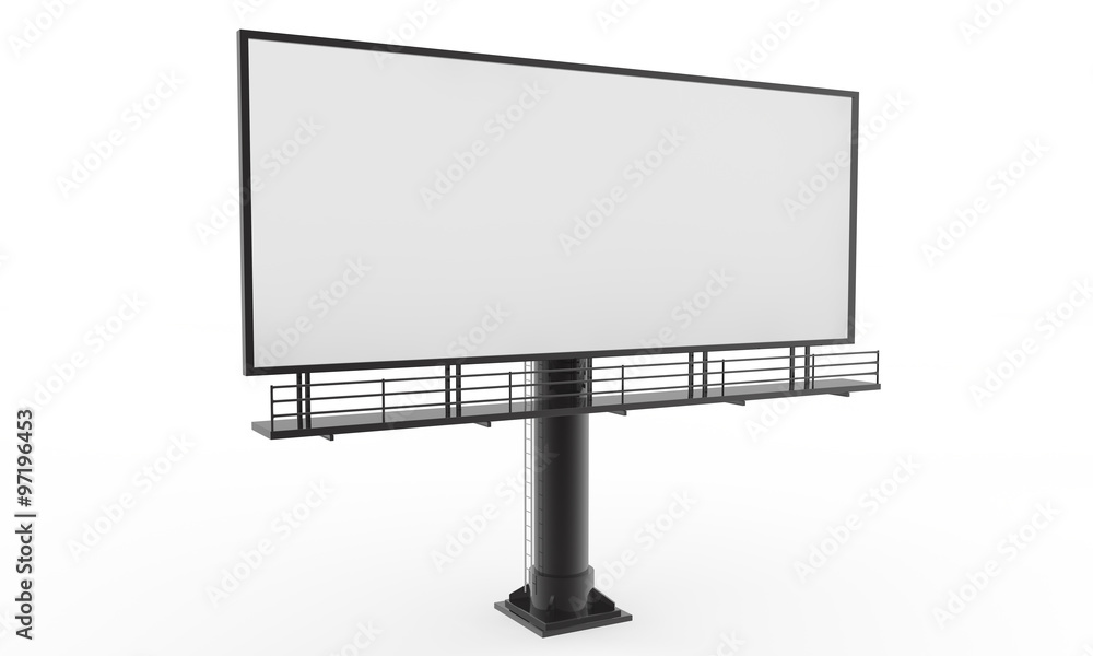 Obraz premium Blank billboard ready for new advertisement 3d render on white background