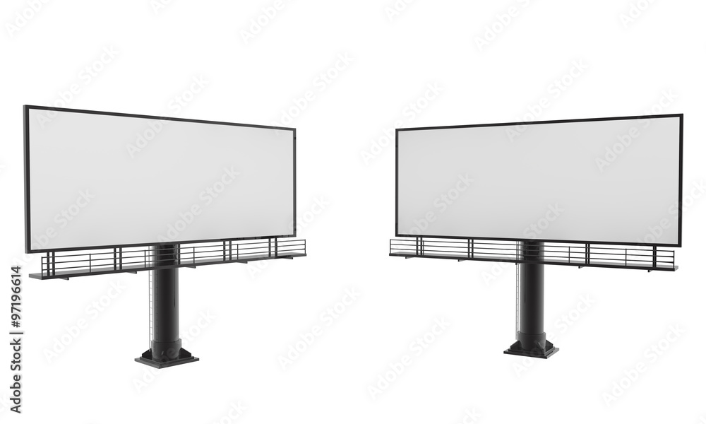 Obraz premium Blank billboard ready for new advertisement 3d render on white background