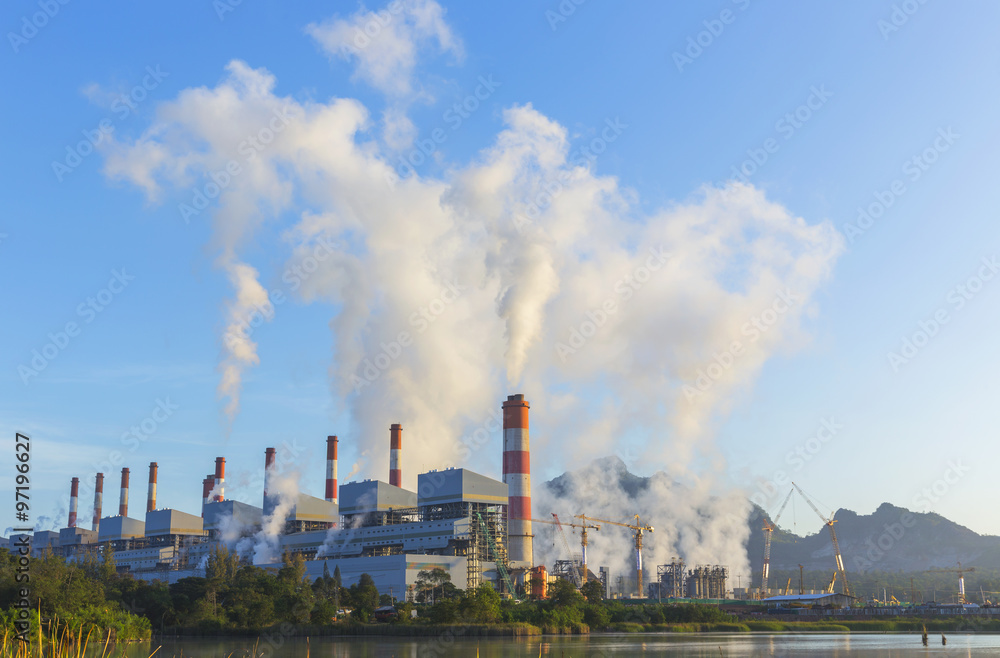 Coal-Fired Power Plant with blue sky