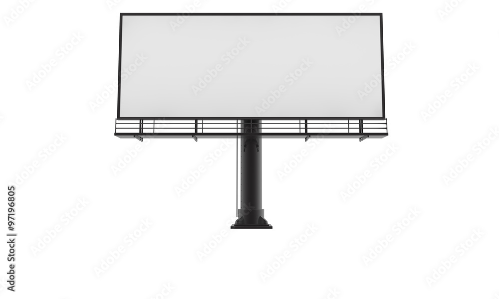 Blank billboard ready for new advertisement 3d render on white background Blank billboard ready for new advertisement 3d render on white background