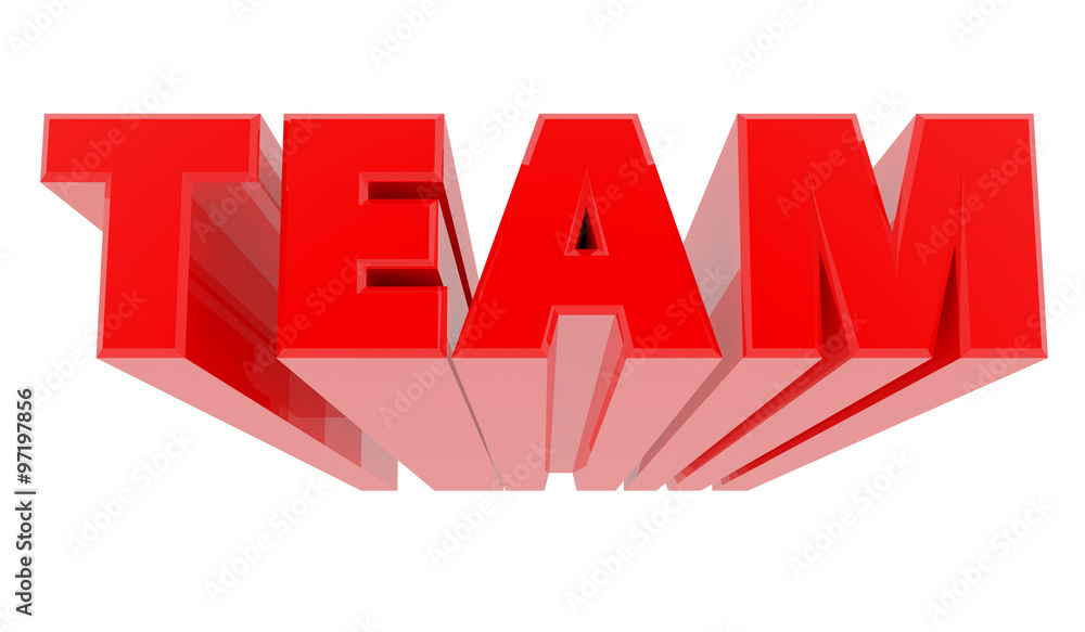 3D TEAM word on white background 3D TEAM word on white background