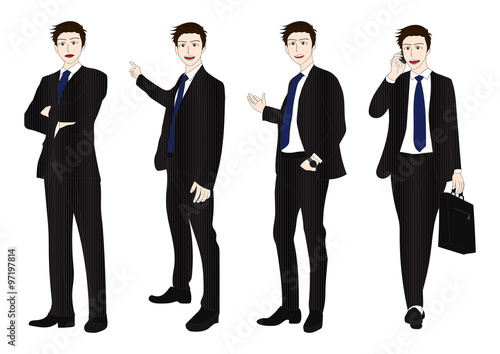 Business Man Full Body Colo...
