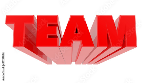 3D TEAM word on white background