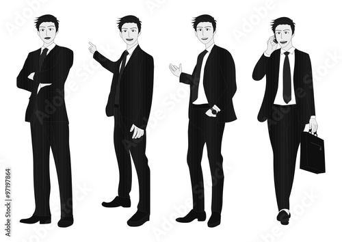 Business Man Full Body Gray...