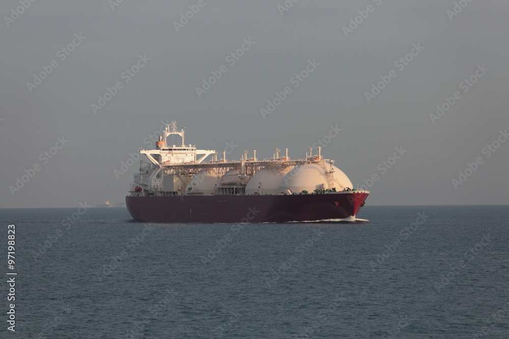 LNG tanker in transit at high seas