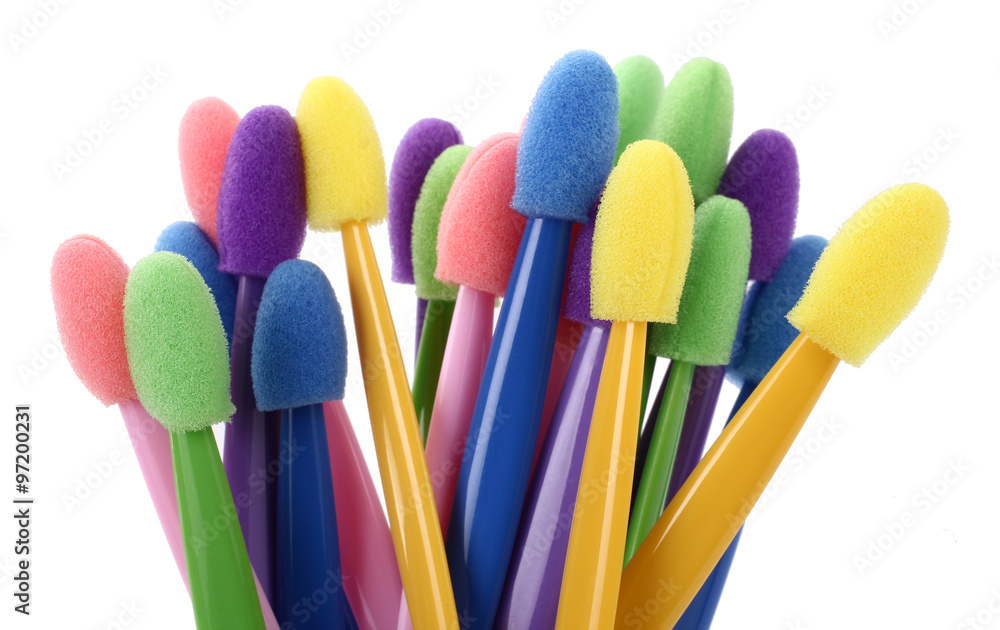 Fototapeta premium Colorful sponge brush eye shadow sticks