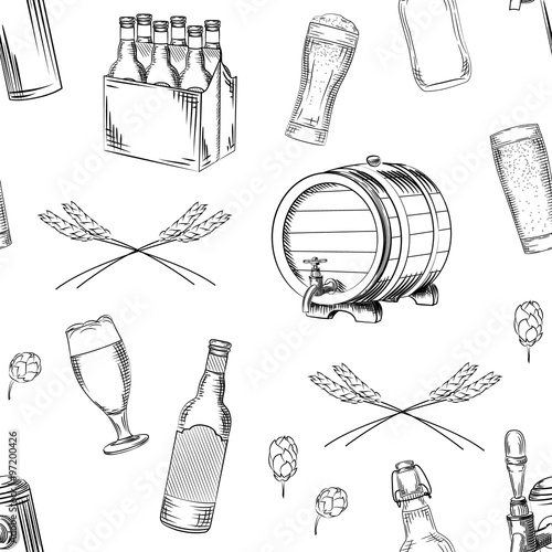 beer seamless pattern