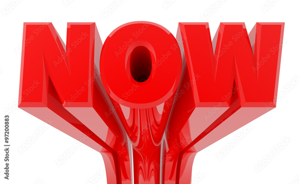 3D NOW word on white background 3d rendering 3D NOW word on white background 3d rendering