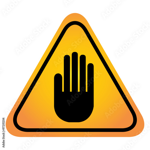 danger sign with a hand  photo