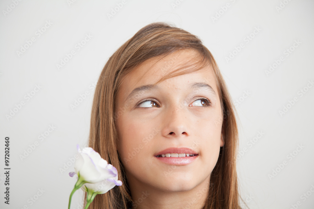 Pretty girl with flowers Pretty girl with flowers