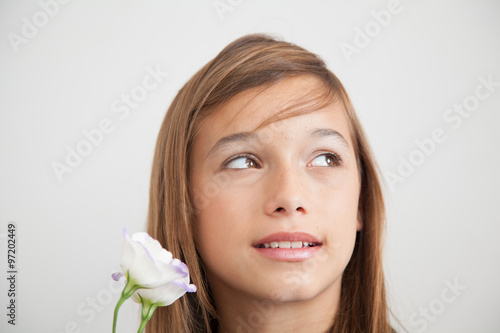 Pretty girl with flowers