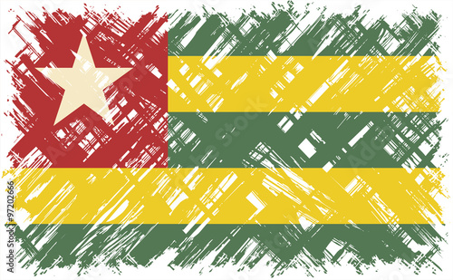 Togolese grunge flag. Vector illustration.