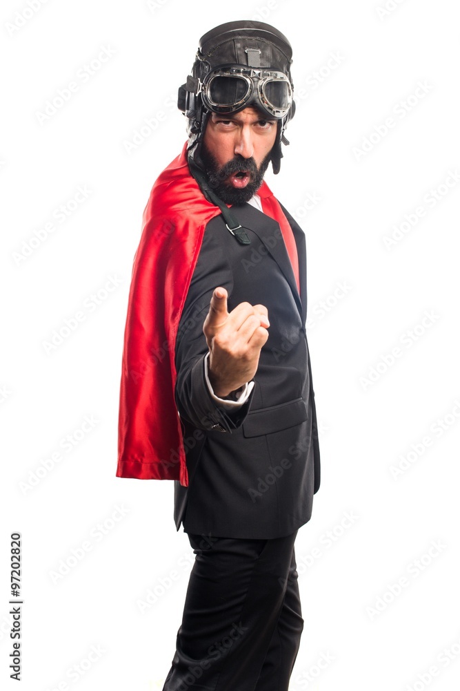 Super hero businessman shouting Super hero businessman shouting
