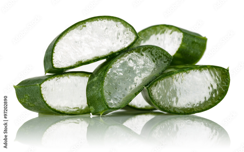 Fresh cut Aloe Vera slices StockFoto Adobe Stock