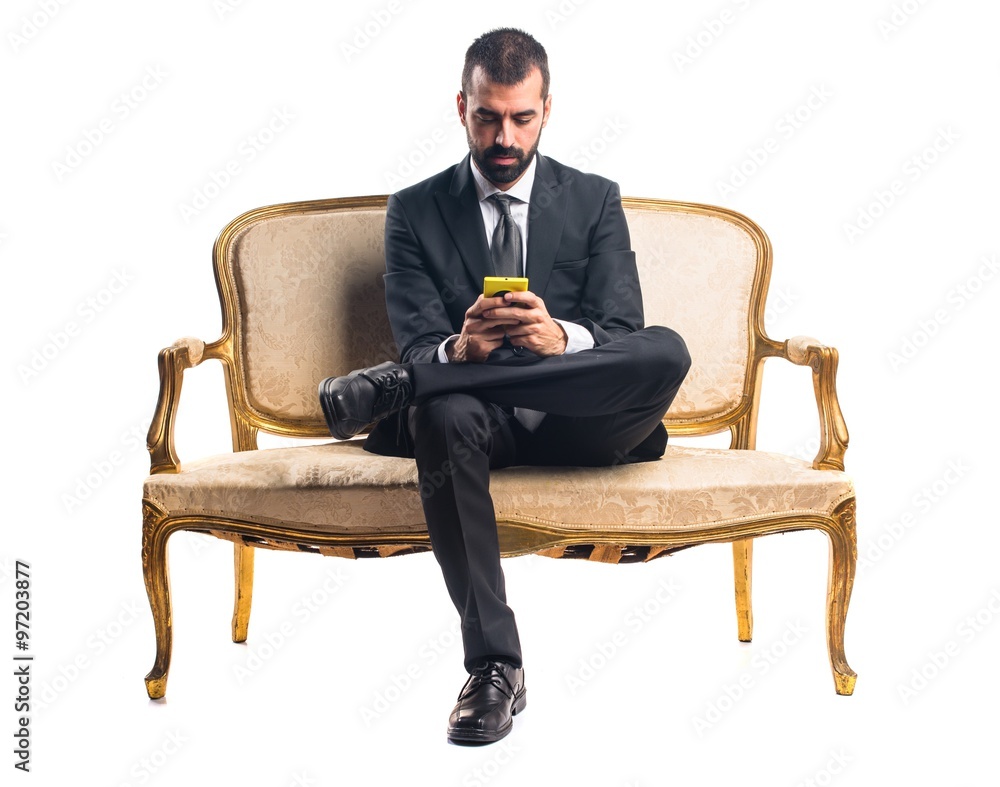 Businessman talking to mobile Businessman talking to mobile
