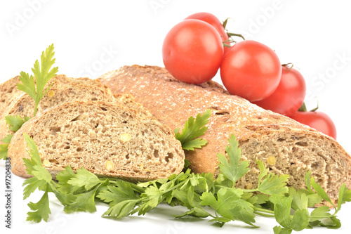 fresh bread and vegetables