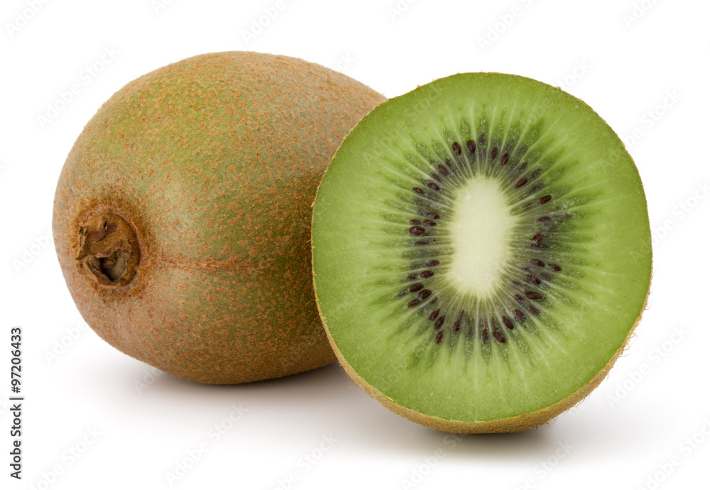 Obraz premium Sliced Kiwi fruit isolated on white background cutout