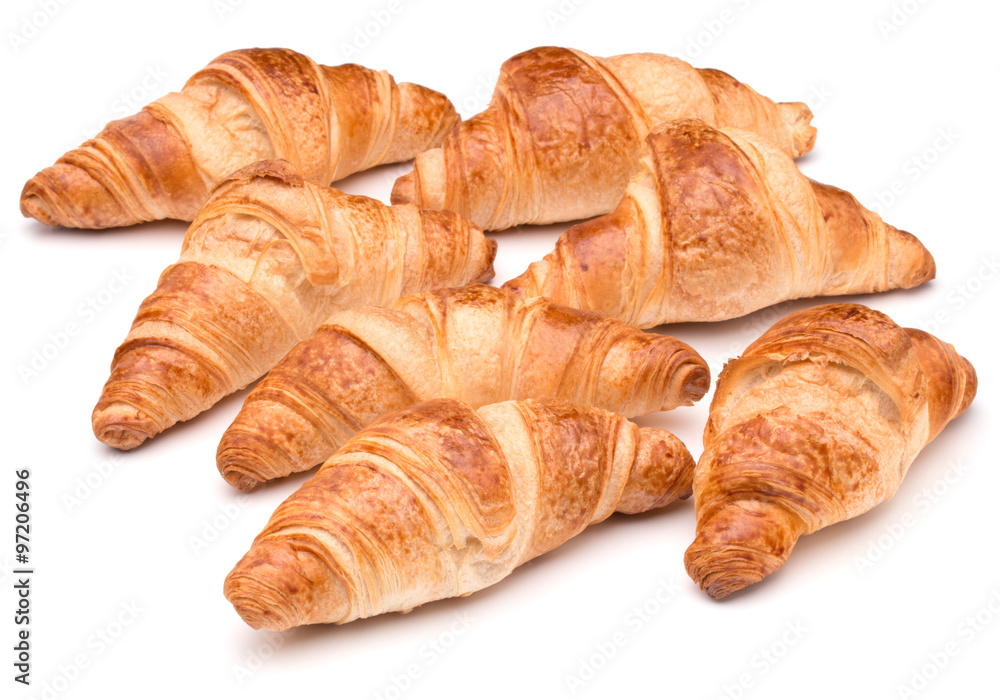 Croissant or crescent roll isolated on white background cutout Croissant or crescent roll isolated on white background cutout