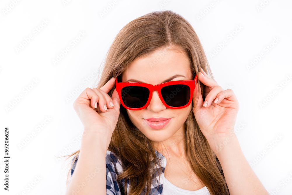 sexy beautiful girl in glasses with a red rim sexy beautiful girl in glasses with a red rim