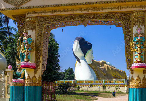 Myanmar, Bago, the huge statue of the reclining Buddha (Shwethalyaung Buddha)