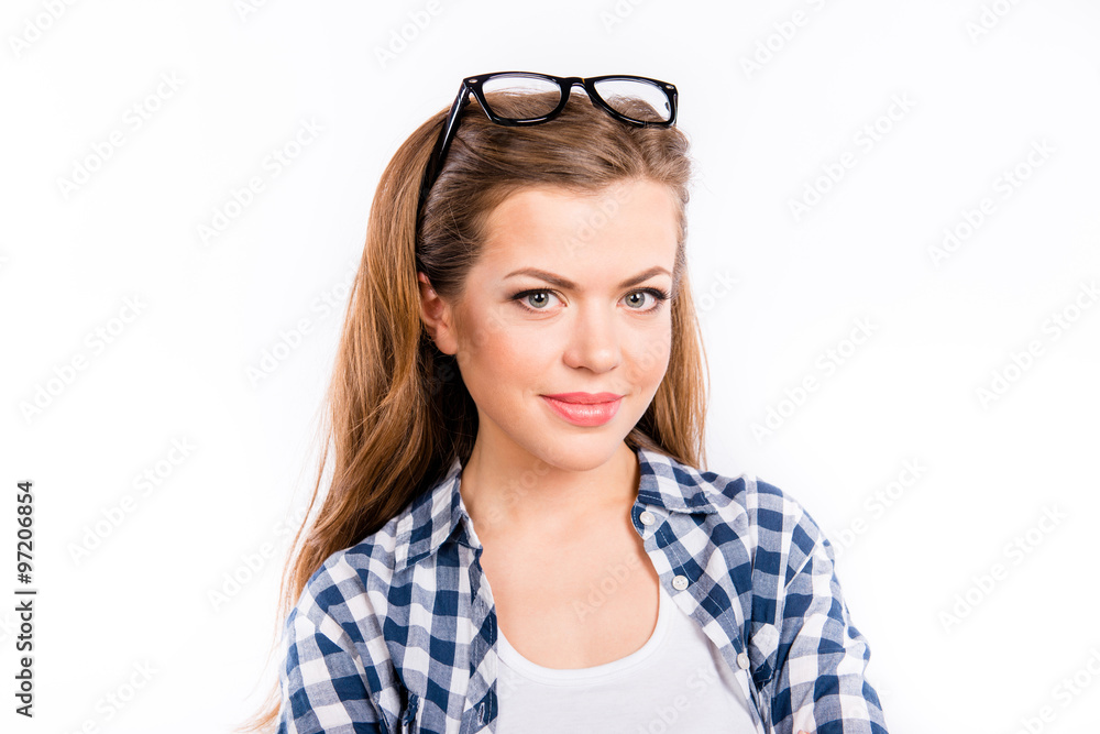 smart sexy young woman with glasses smiling smart sexy young woman with glasses smiling