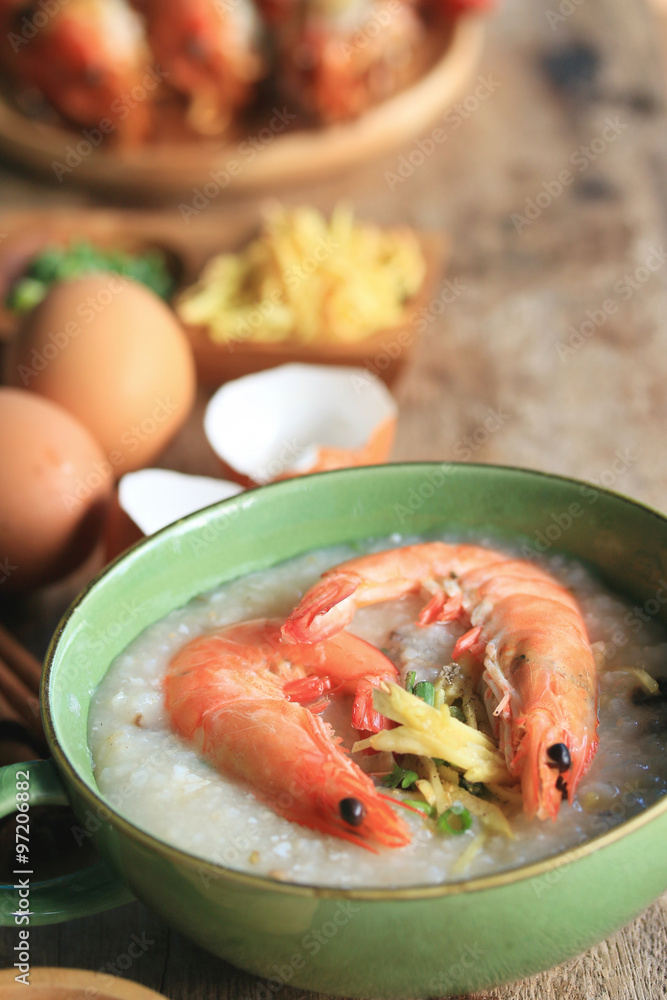 rice porridge with shrimp rice porridge with shrimp
