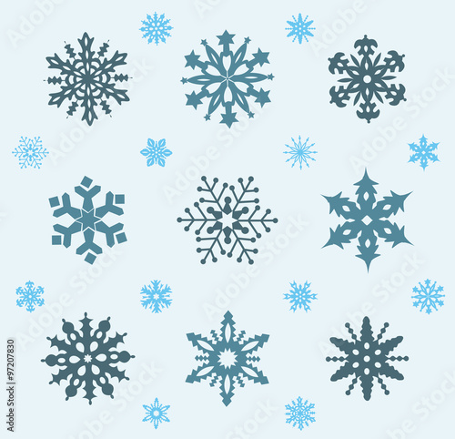 Set of snowflakes icons.