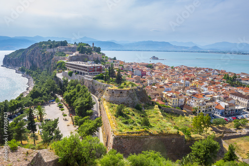 Obraz na płótnie Nafplion village seen from Palamidi Castle, Greece w salonie