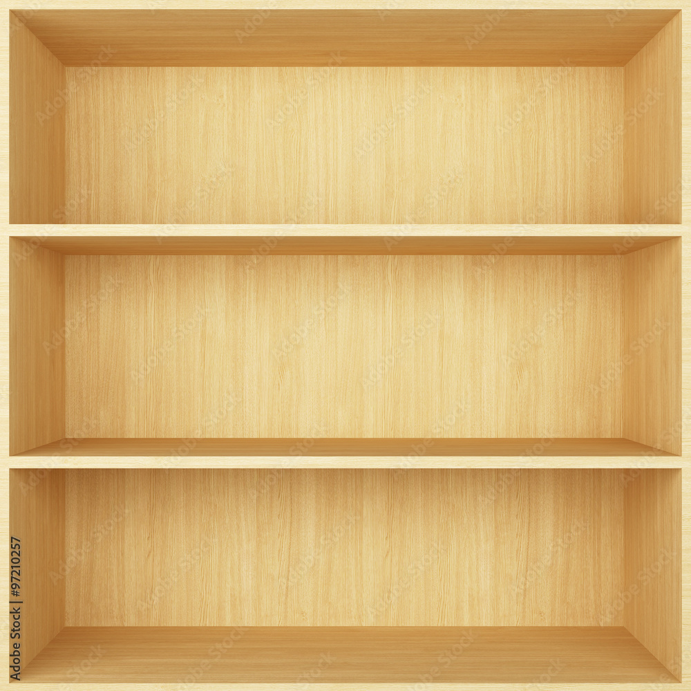 Blank wooden bookshelf Blank wooden bookshelf