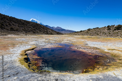 Junthuma geysers  formed by geothermal activity. Bolivia. Chilean border