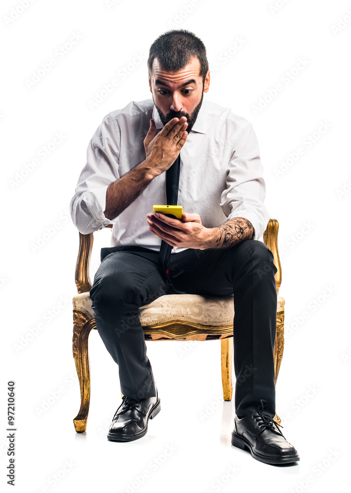 Businessman talking to mobile Businessman talking to mobile