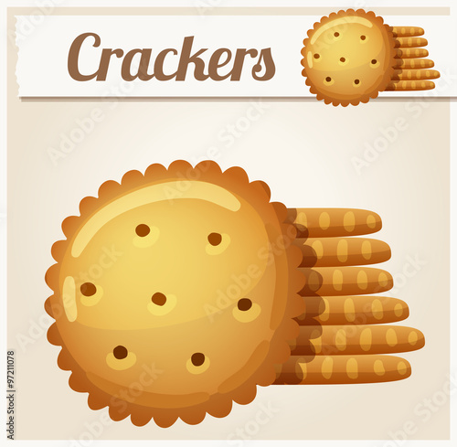 Cracker cookies. Detailed Vector Icon