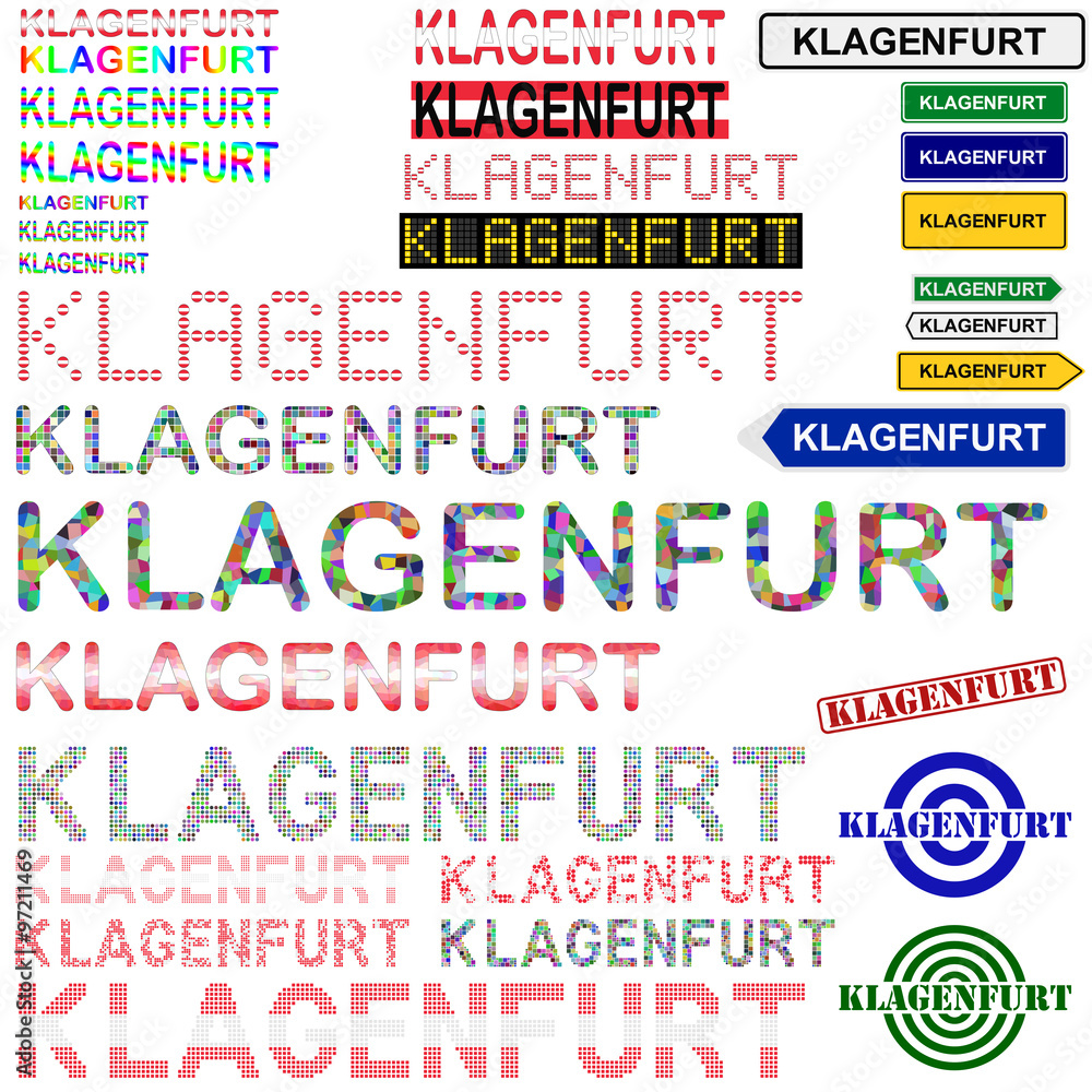 Klagenfurt text design set Klagenfurt text design set