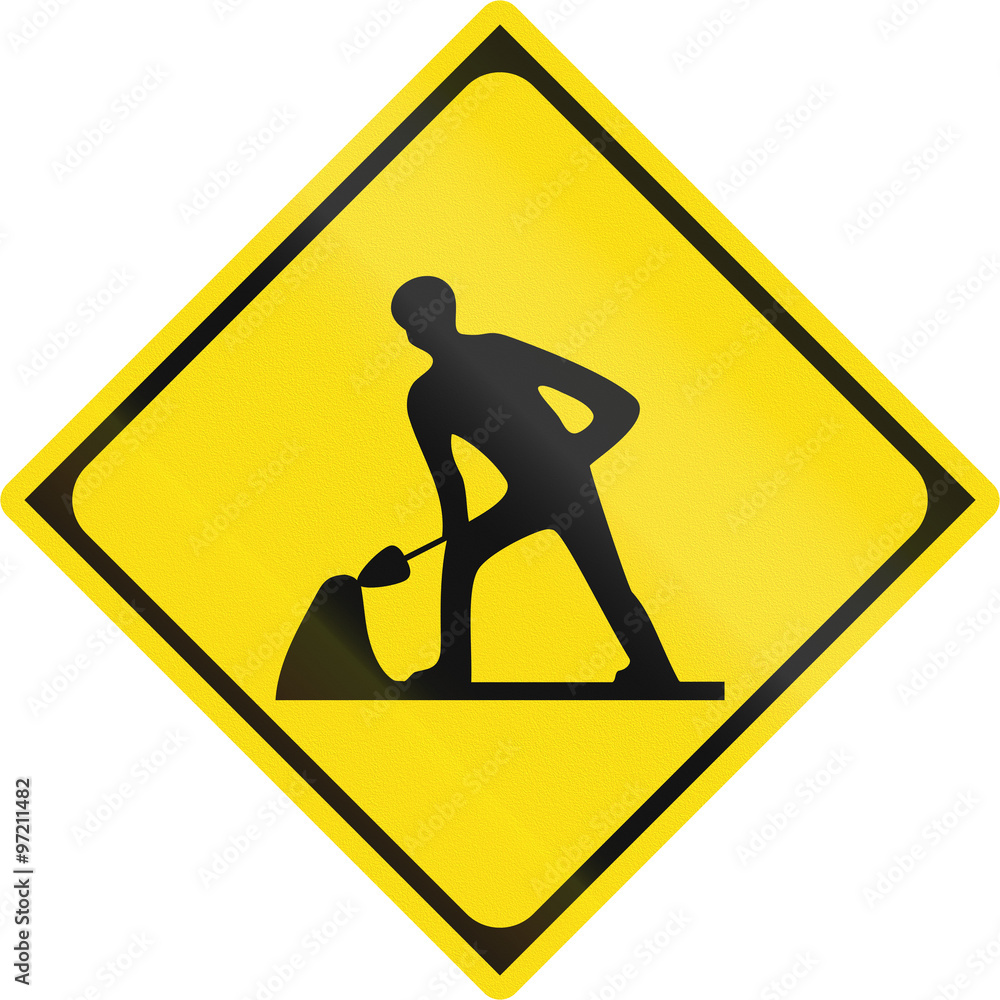 Japanese warning road sign - Road works Japanese warning road sign - Road works