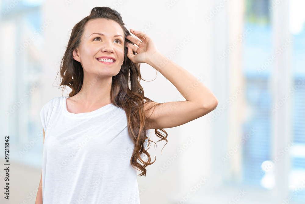 Fototapeta premium Beautiful woman smiling