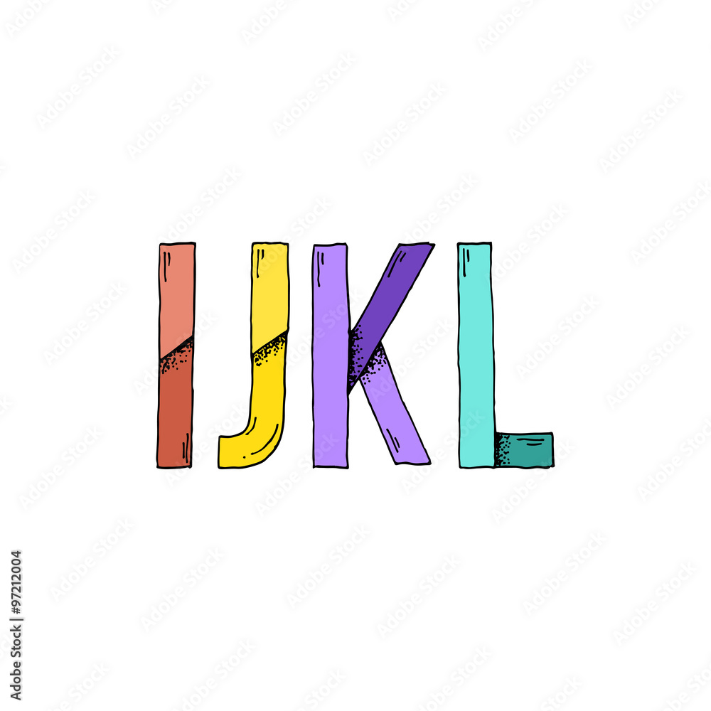 I J K L Cartoon Style Hand Drawn Font I J K L Cartoon Style Hand Drawn Font