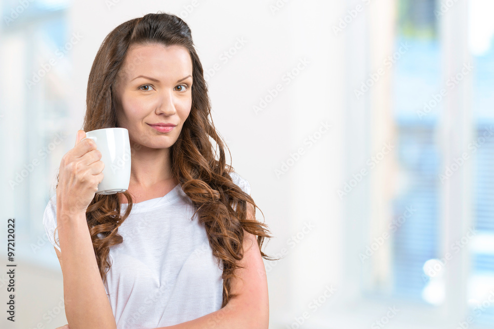 Beautiful Woman with cup of tea