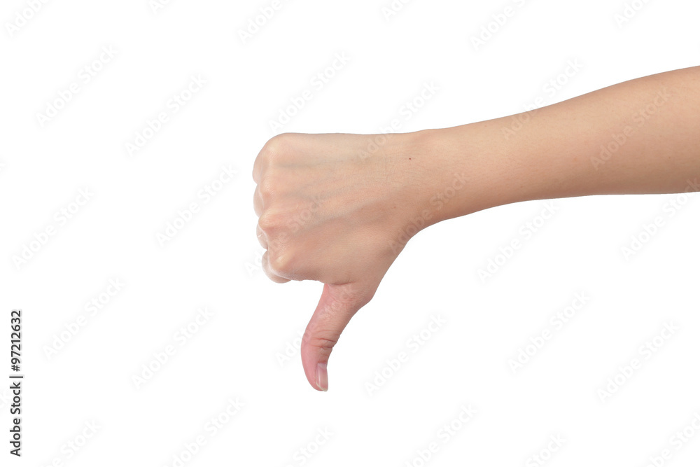Young man his hand unlike thumb up isolated white background. Young man his hand unlike thumb up isolated white background.