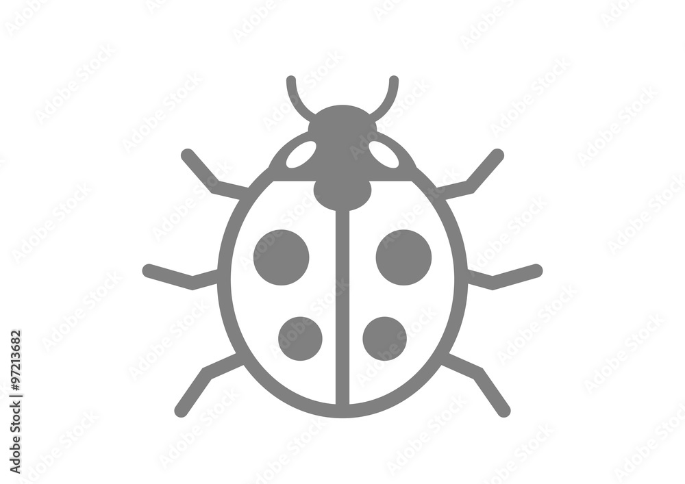 Ladybird icon on white background Ladybird icon on white background