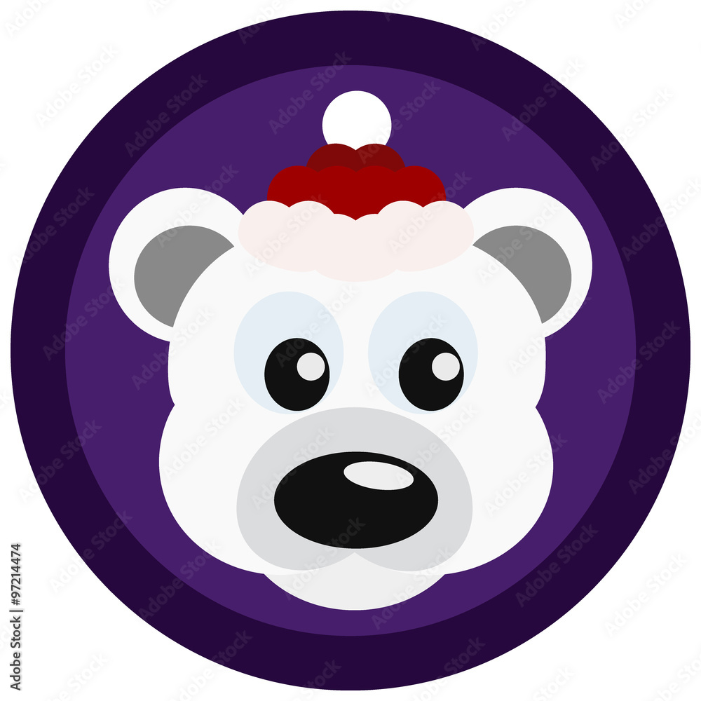 Cute bear in red Santa Clause hat Cute bear in red Santa Clause hat