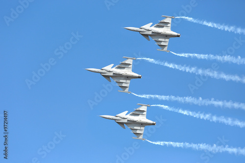  F16 Gripen and August 1st Aerobatic team pilots